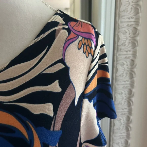 Chico's Floral Maxi Dress - Blue, Pink, White - Picture 5 of 5